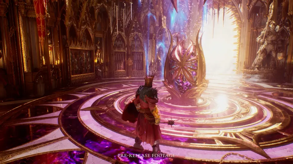 A Nephilim standing on a glowing circular platform of runes.